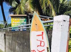 5. taxi boat signs all along road